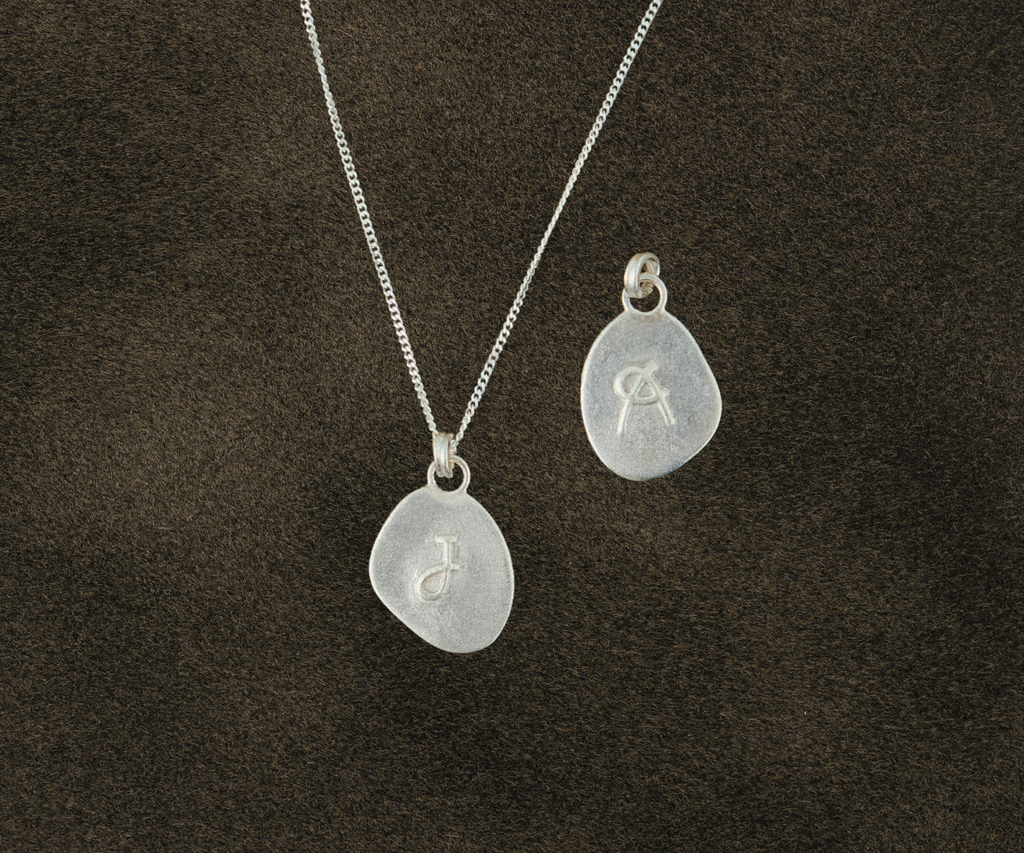 Pebble Initial Charm Necklace