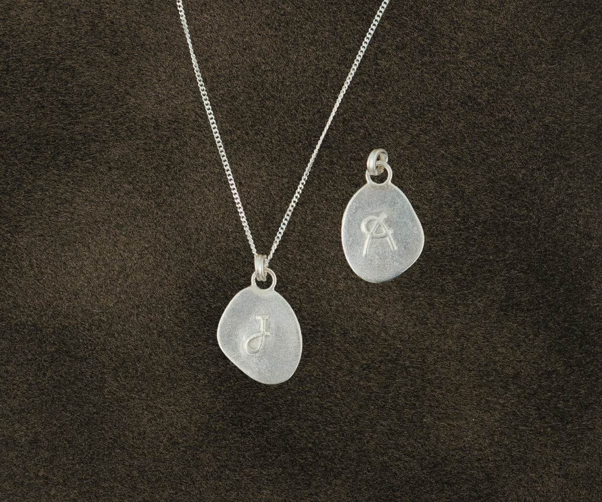 Pebble Initial Charm Necklace