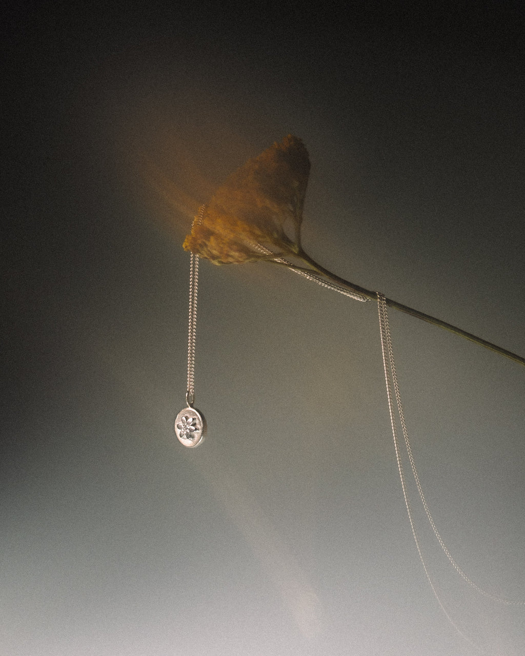 Silver & Diamond Flower Necklace