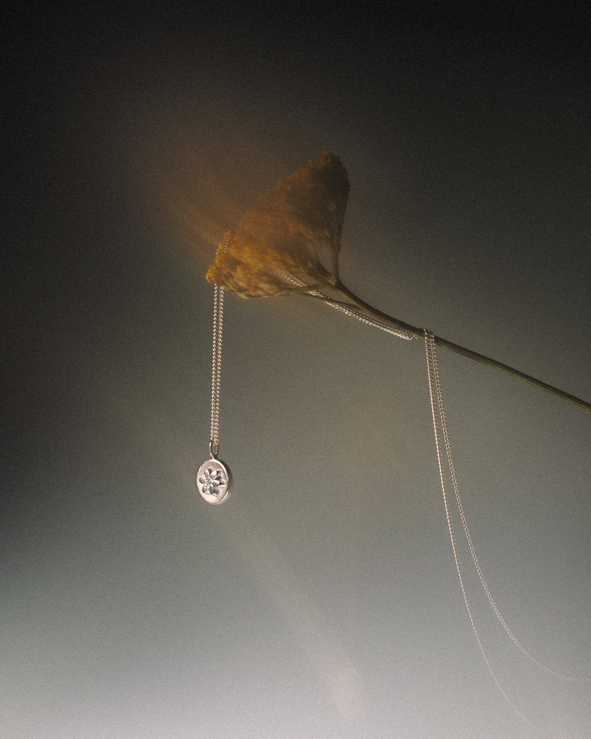Silver & Diamond Flower Necklace