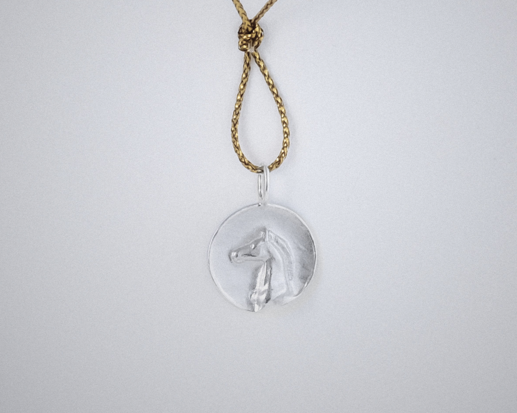 Horse Medallion Silver Charm