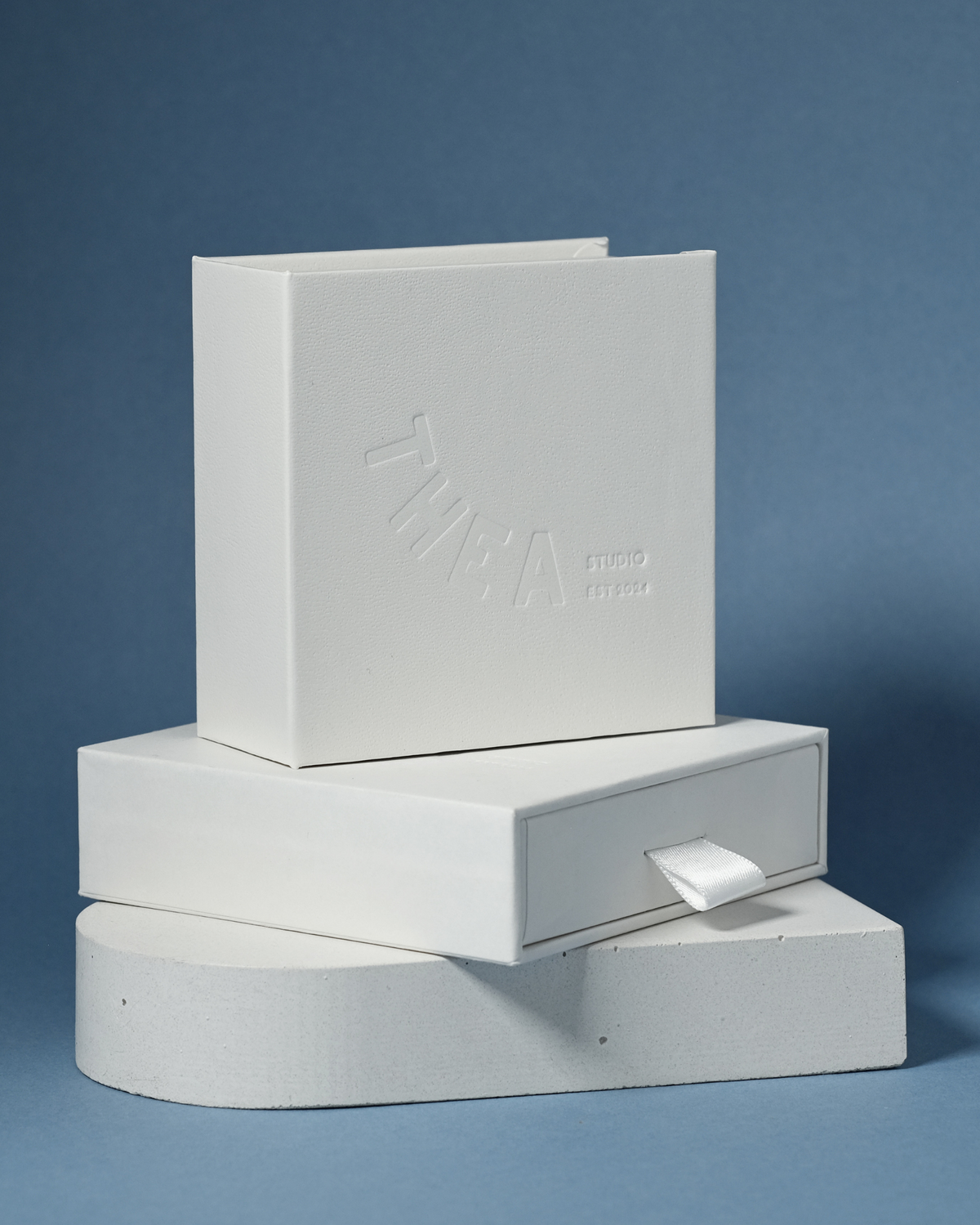 Debossed minimalist jewellery packaging