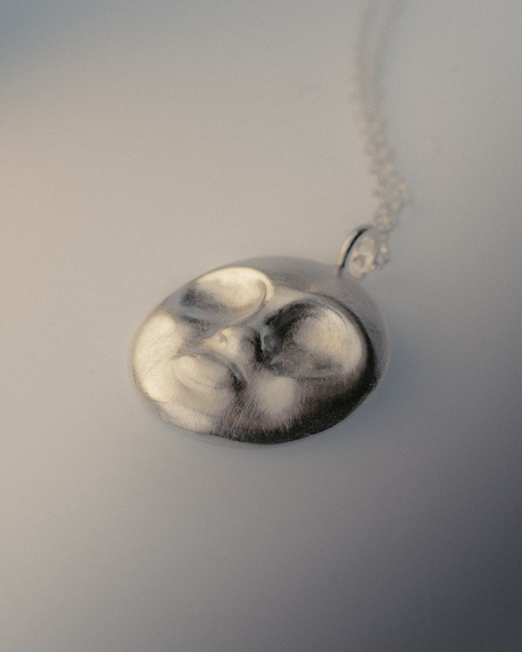 Full Moon Silver Necklace