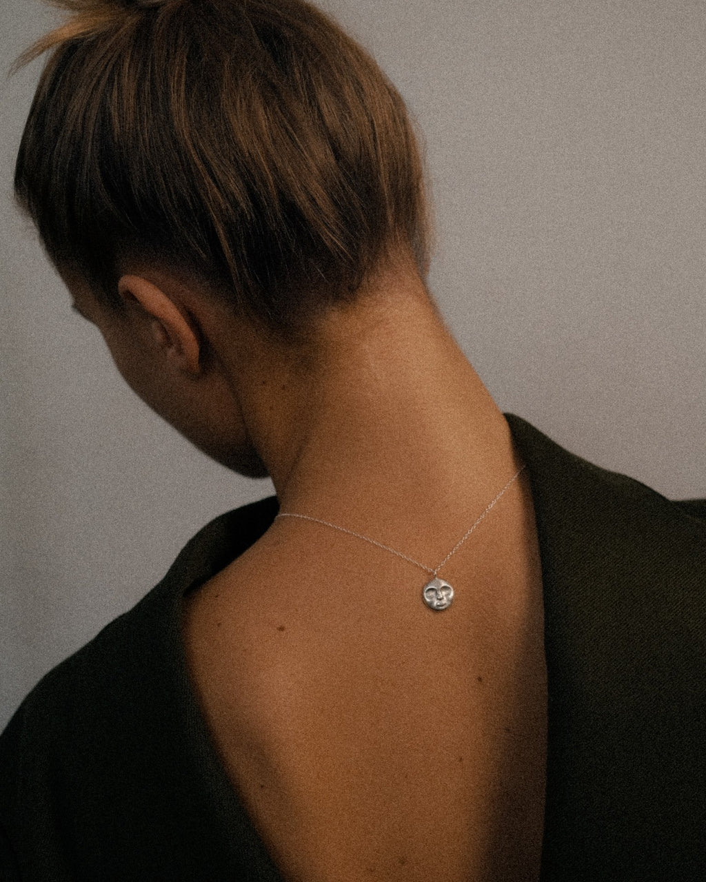 Full Moon Silver Necklace